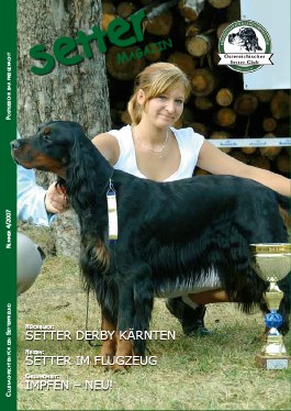 Titelbild: Master of Setter Day-Krnten 2007 und Int. Derby Cup-Sieger 2007 Crazy Blue designed by Wolf mit Liesa Spreitzer